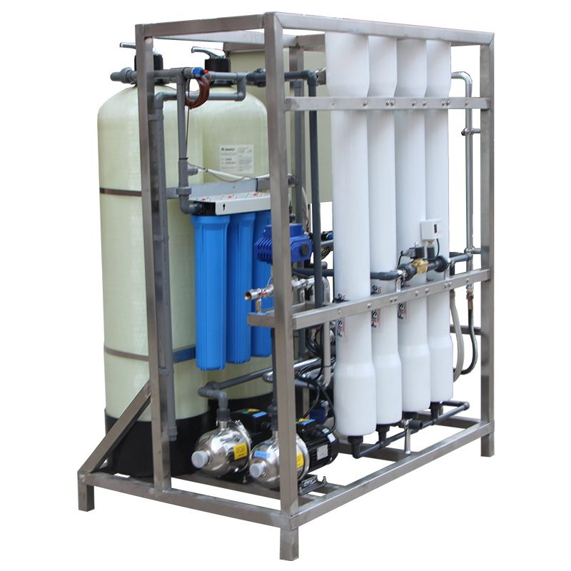 Main view of a 12 TPD 500 LPH seawater reverse osmosis system